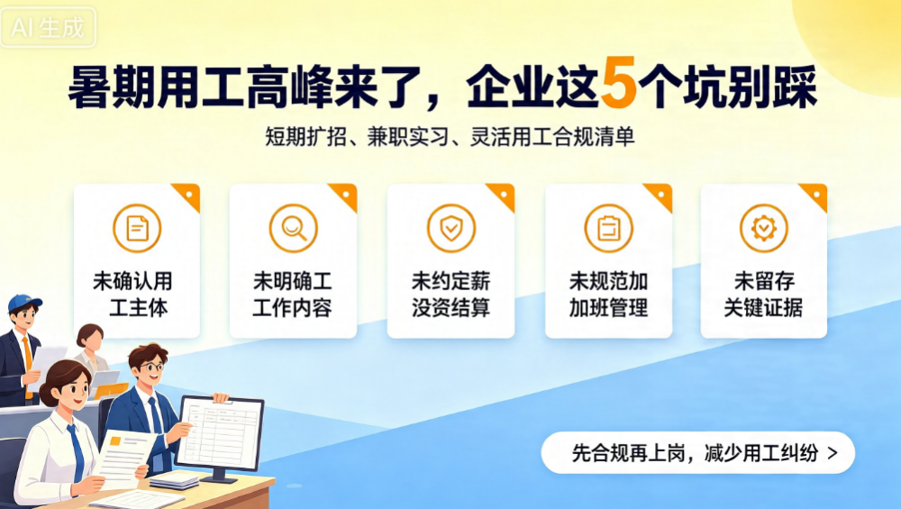 暑期用工高峰来了，这5个坑别踩