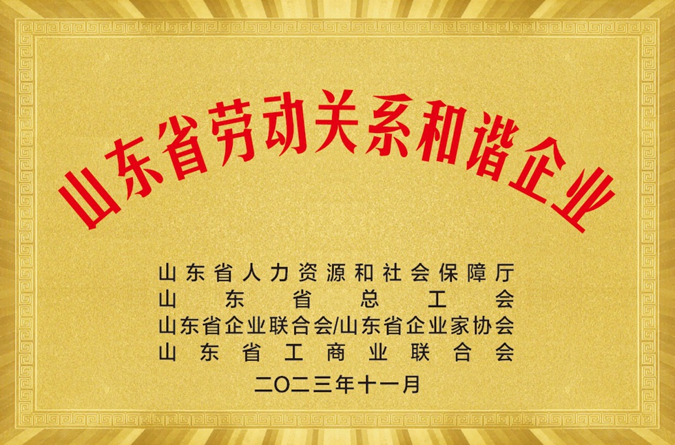 山东省劳动关系和谐企业